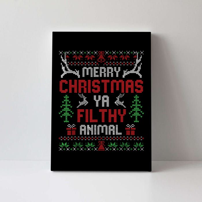 Funny Alone At Home Movies Merry Christmas You Filty Animal Canvas