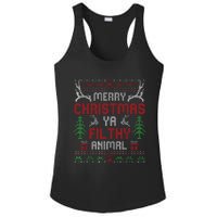 Funny Alone At Home Movies Merry Christmas You Filty Animal Ladies PosiCharge Competitor Racerback Tank