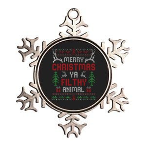 Funny Alone At Home Movies Merry Christmas You Filty Animal Metallic Star Ornament