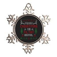 Funny Alone At Home Movies Merry Christmas You Filty Animal Metallic Star Ornament