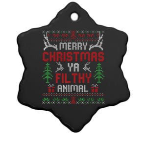 Funny Alone At Home Movies Merry Christmas You Filty Animal Ceramic Star Ornament