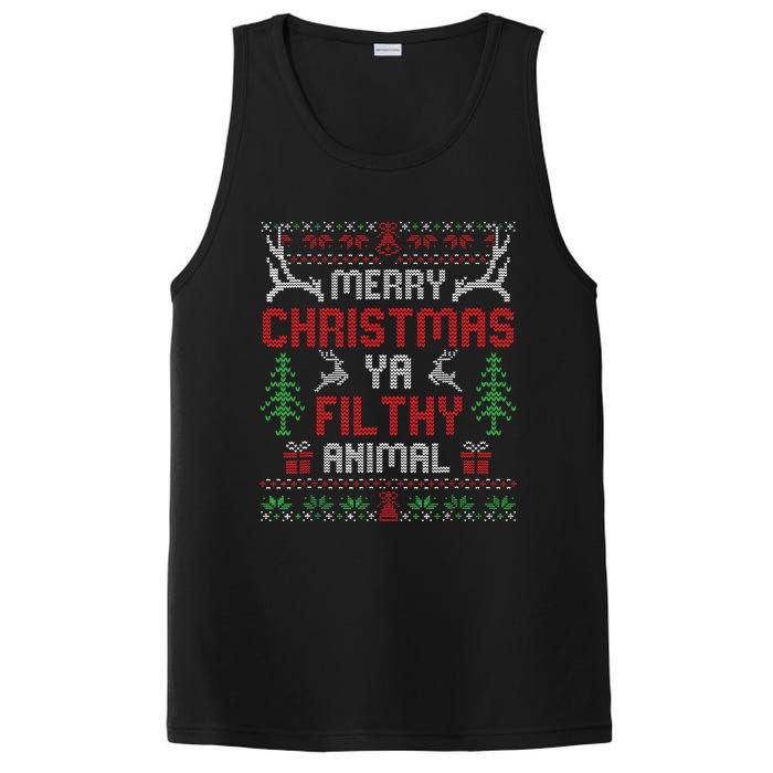 Funny Alone At Home Movies Merry Christmas You Filty Animal PosiCharge Competitor Tank