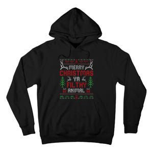 Funny Alone At Home Movies Merry Christmas You Filty Animal Tall Hoodie