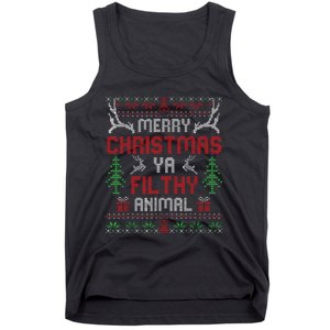 Funny Alone At Home Movies Merry Christmas You Filty Animal Tank Top