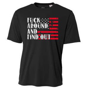 Fuck Around And Find Out American USA Flag Cooling Performance Crew T-Shirt