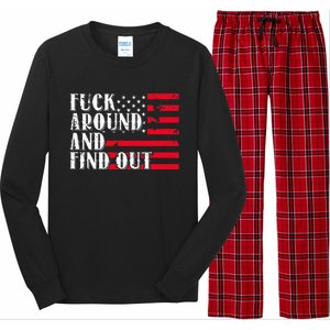 Fuck Around And Find Out American USA Flag Long Sleeve Pajama Set