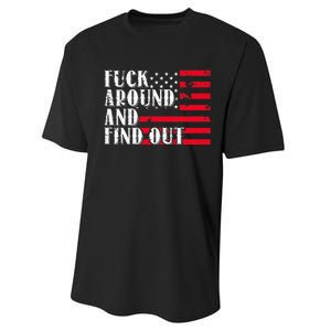 Fuck Around And Find Out American USA Flag Performance Sprint T-Shirt