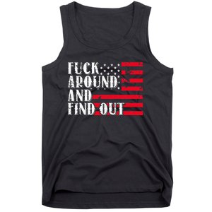 Fuck Around And Find Out American USA Flag Tank Top