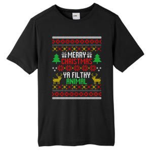 Funny Alone At Home Movies Merry Christmas You Filty Animal Gift Tall Fusion ChromaSoft Performance T-Shirt