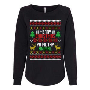 Funny Alone At Home Movies Merry Christmas You Filty Animal Gift Womens California Wash Sweatshirt