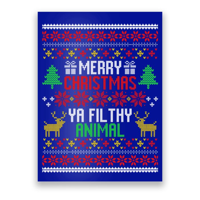 Funny Alone At Home Movies Merry Christmas You Filty Animal Gift Poster