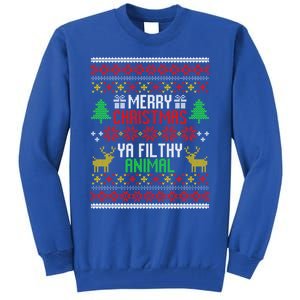 Funny Alone At Home Movies Merry Christmas You Filty Animal Gift Tall Sweatshirt