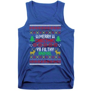 Funny Alone At Home Movies Merry Christmas You Filty Animal Gift Tank Top