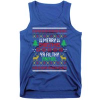 Funny Alone At Home Movies Merry Christmas You Filty Animal Gift Tank Top