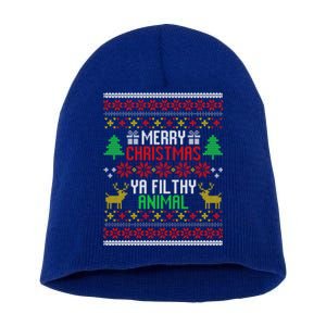 Funny Alone At Home Movies Merry Christmas You Filty Animal Gift Short Acrylic Beanie