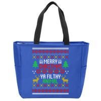 Funny Alone At Home Movies Merry Christmas You Filty Animal Gift Zip Tote Bag