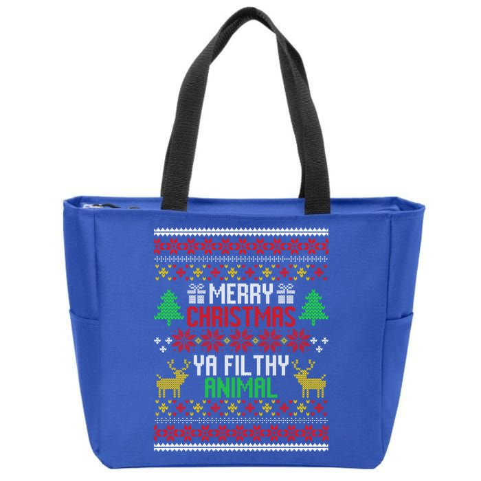 Funny Alone At Home Movies Merry Christmas You Filty Animal Gift Zip Tote Bag