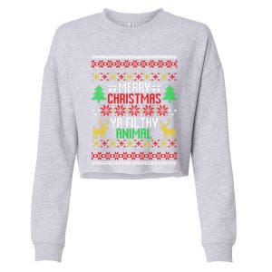 Funny Alone At Home Movies Merry Christmas You Filty Animal Gift Cropped Pullover Crew