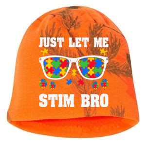 Funny Autism Awareness Just Let Me Stim Bro Kati - Camo Knit Beanie