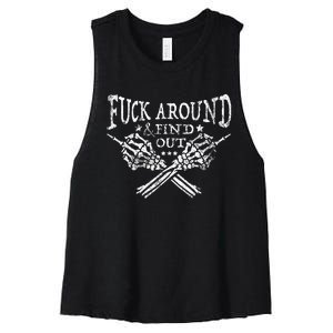 Fuck Around And Find Out Women's Racerback Cropped Tank