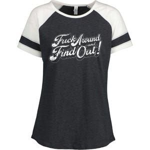 Fuck Around And Find Out Enza Ladies Jersey Colorblock Tee