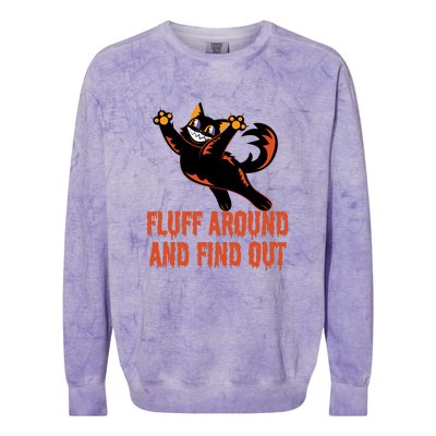 Fluff Around And Find Out Colorblast Crewneck Sweatshirt