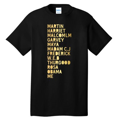 Famous African Americans Historical Figures Black History Tall T-Shirt