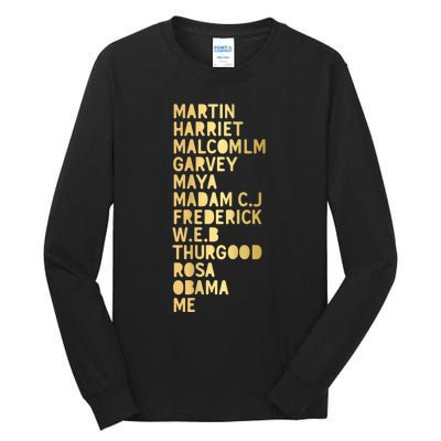 Famous African Americans Historical Figures Black History Tall Long Sleeve T-Shirt