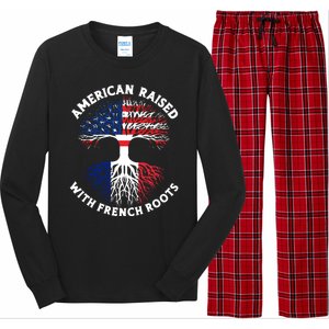 French American American French Flag Roots Funny Long Sleeve Pajama Set