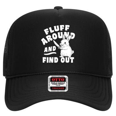 Fluff Around And Find Out Bunny Easter High Crown Mesh Back Trucker Hat