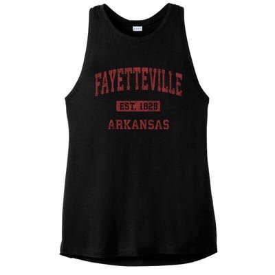 Fayetteville Arkansas Ar Vintage Athletic Sports Design Ladies PosiCharge Tri-Blend Wicking Tank