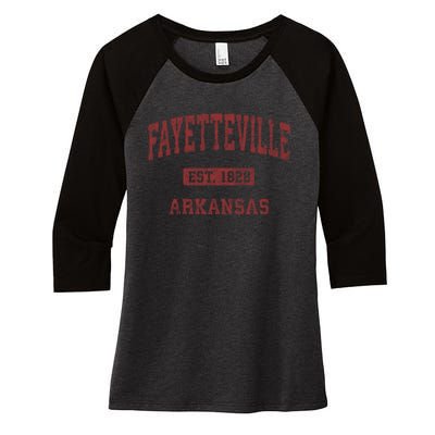 Fayetteville Arkansas Ar Vintage Athletic Sports Design Women's Tri-Blend 3/4-Sleeve Raglan Shirt