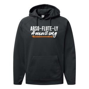 Flutist AbsoFluteLy Amazing Flute Player Performance Fleece Hoodie