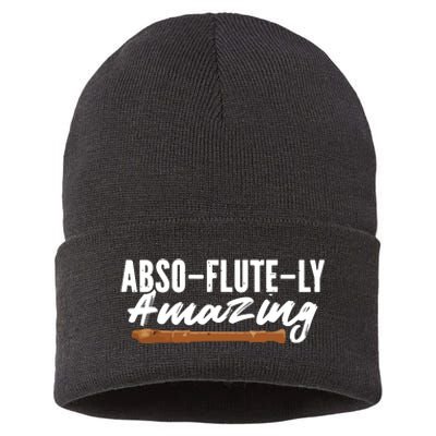 Flutist AbsoFluteLy Amazing Flute Player Sustainable Knit Beanie