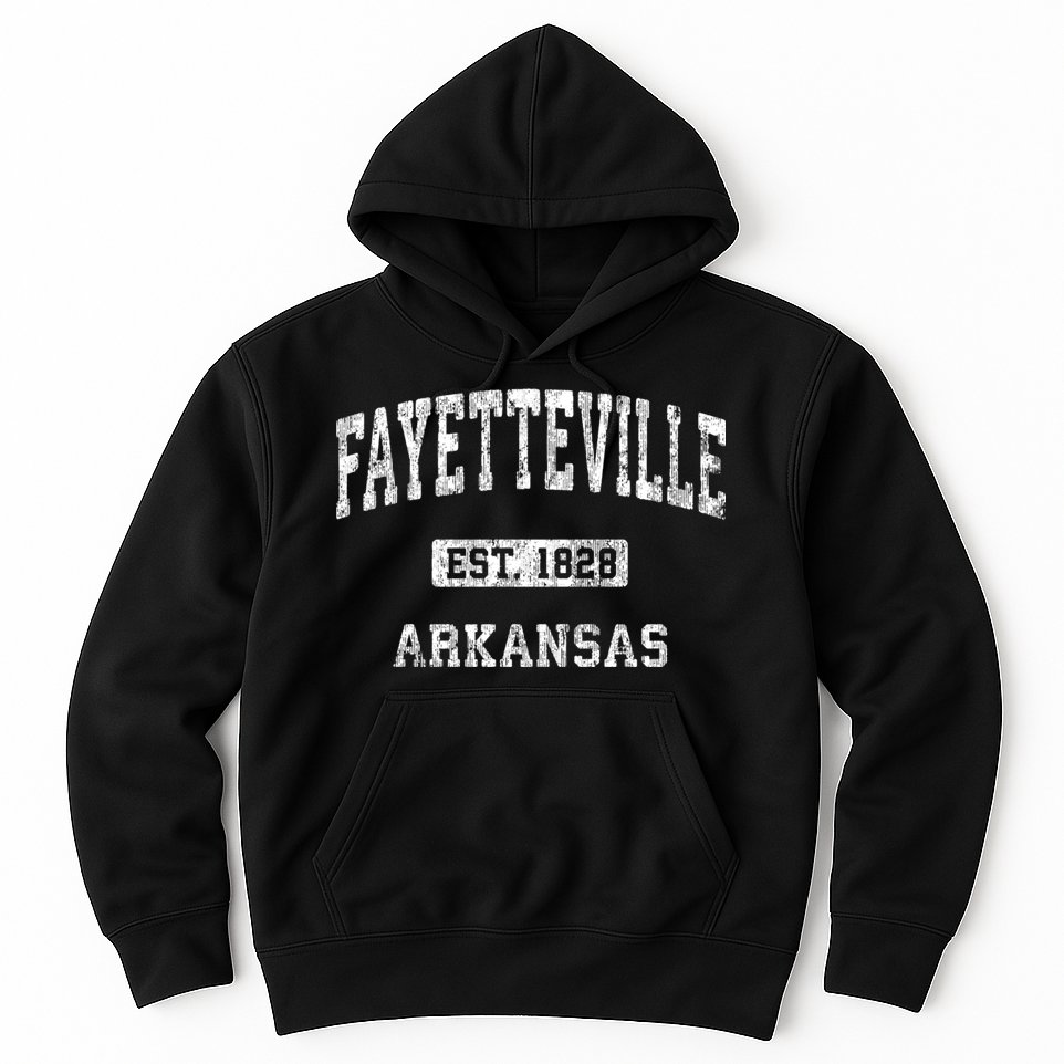 Fayetteville Arkansas Ar Vintage Athletic Sports Design Hoodie