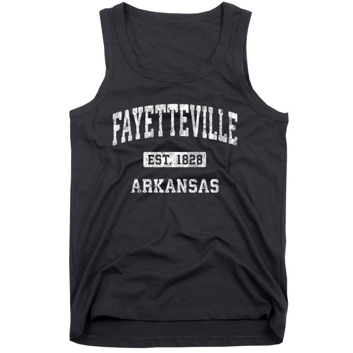 Fayetteville Arkansas Ar Vintage Athletic Sports Design Tank Top