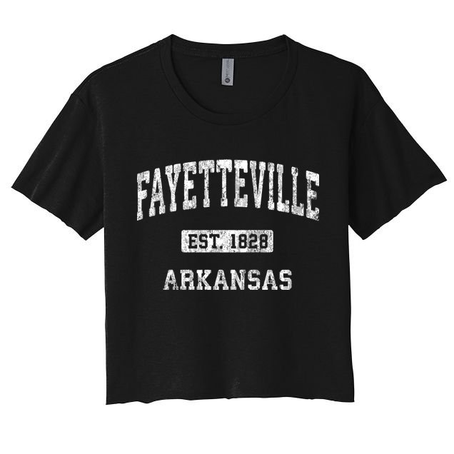 Fayetteville Arkansas Ar Vintage Athletic Sports Design Crop Top