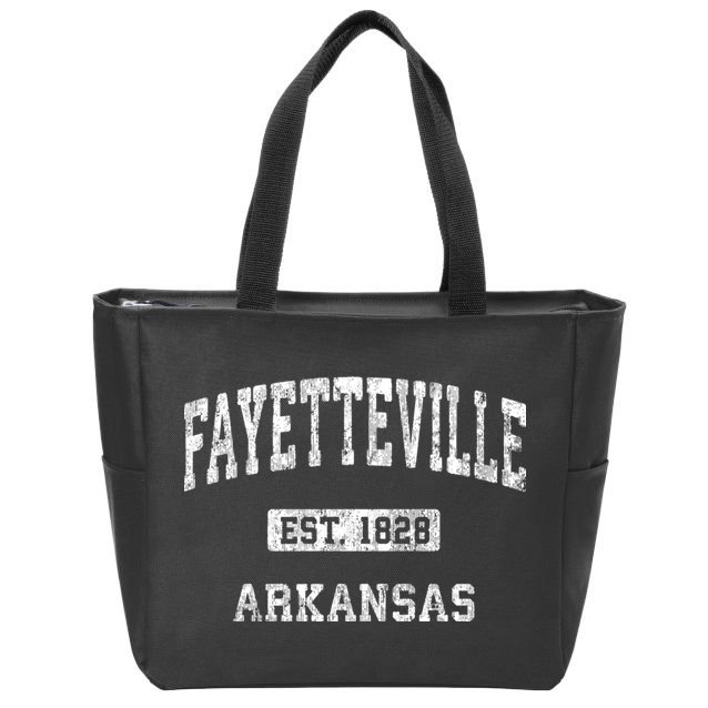 Fayetteville Arkansas Ar Vintage Athletic Sports Design Zip Tote Bag
