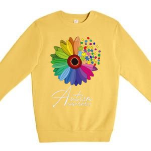 Floral Autism Awareness Daisy Flower For Men Women Long Sleeve Premium Crewneck Sweatshirt