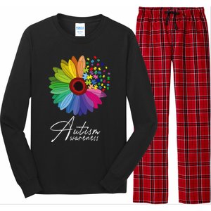 Floral Autism Awareness Daisy Flower For Men Women Long Sleeve Long Sleeve Pajama Set