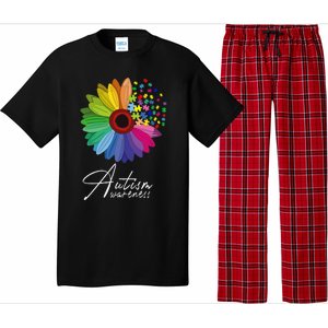 Floral Autism Awareness Daisy Flower For Men Women Long Sleeve Pajama Set