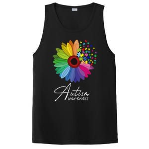 Floral Autism Awareness Daisy Flower For Men Women Long Sleeve PosiCharge Competitor Tank