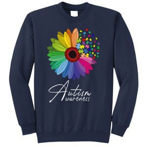 Floral Autism Awareness Daisy Flower For Men Women Long Sleeve Sweatshirt