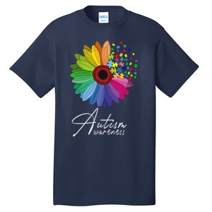 Floral Autism Awareness Daisy Flower For Men Women Long Sleeve Tall T-Shirt