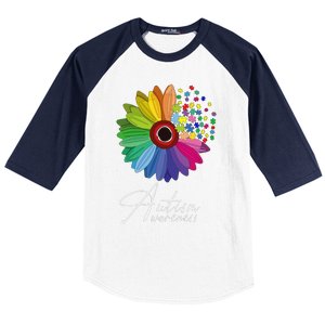 Floral Autism Awareness Daisy Flower For Men Women Long Sleeve Baseball Sleeve Shirt