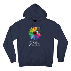 Floral Autism Awareness Daisy Flower For Men Women Long Sleeve Tall Hoodie