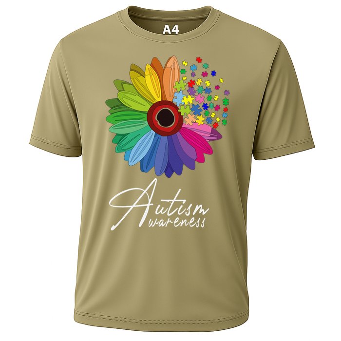 Floral Autism Awareness Daisy Flower For Men Women Long Sleeve Cooling Performance Crew T-Shirt