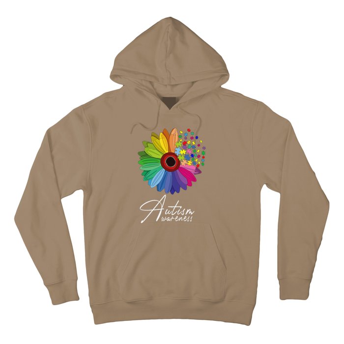 Floral Autism Awareness Daisy Flower For Men Women Long Sleeve Hoodie