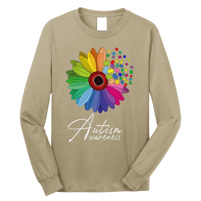 Floral Autism Awareness Daisy Flower For Men Women Long Sleeve Long Sleeve Shirt