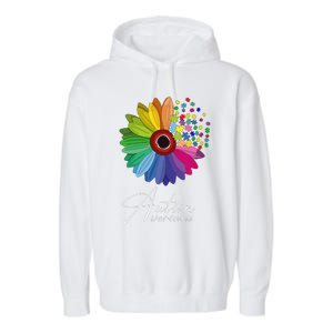 Floral Autism Awareness Daisy Flower For Men Women Long Sleeve Garment-Dyed Fleece Hoodie